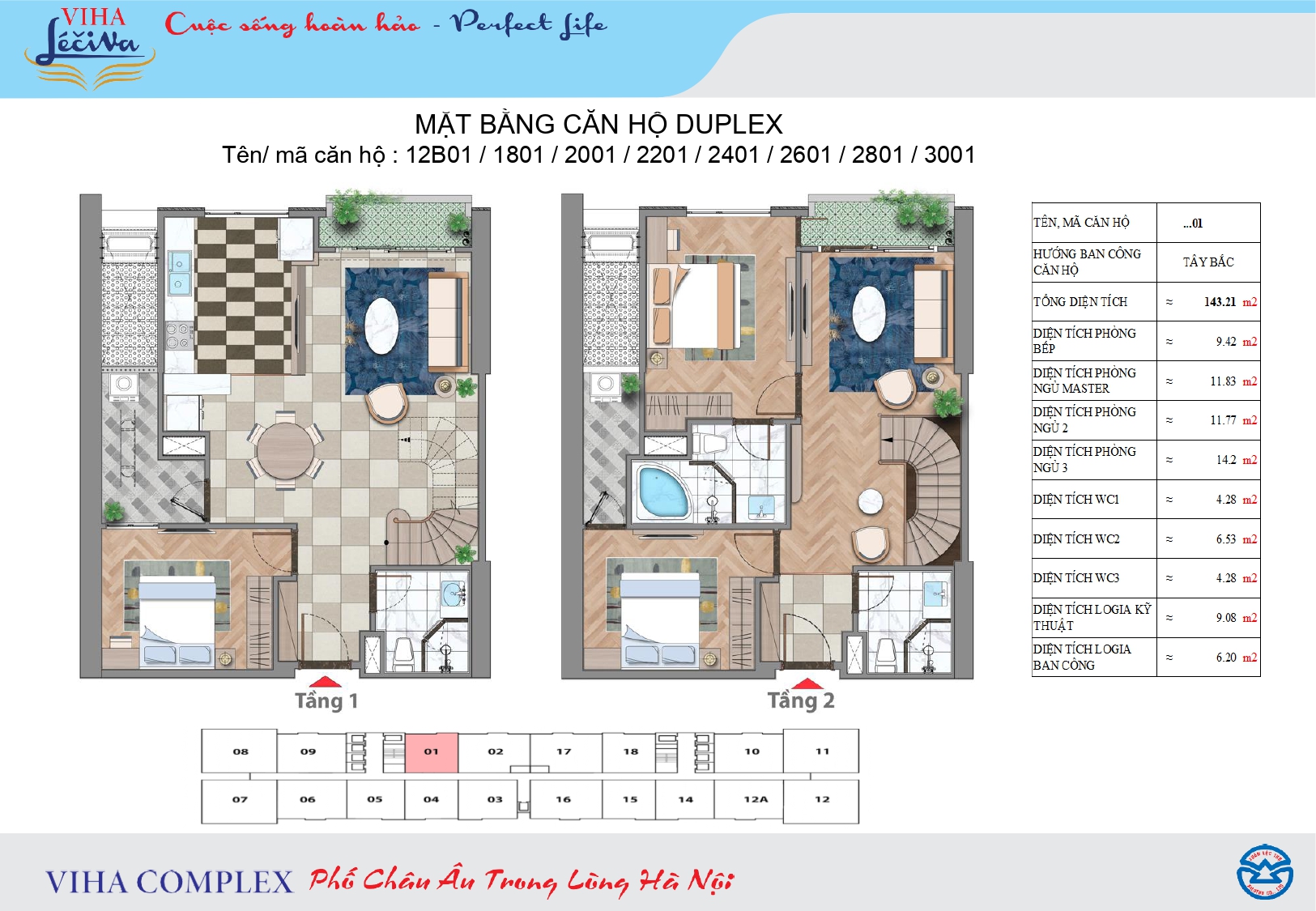 Căn hộ Duplex 143m2 tại Viha Leciva